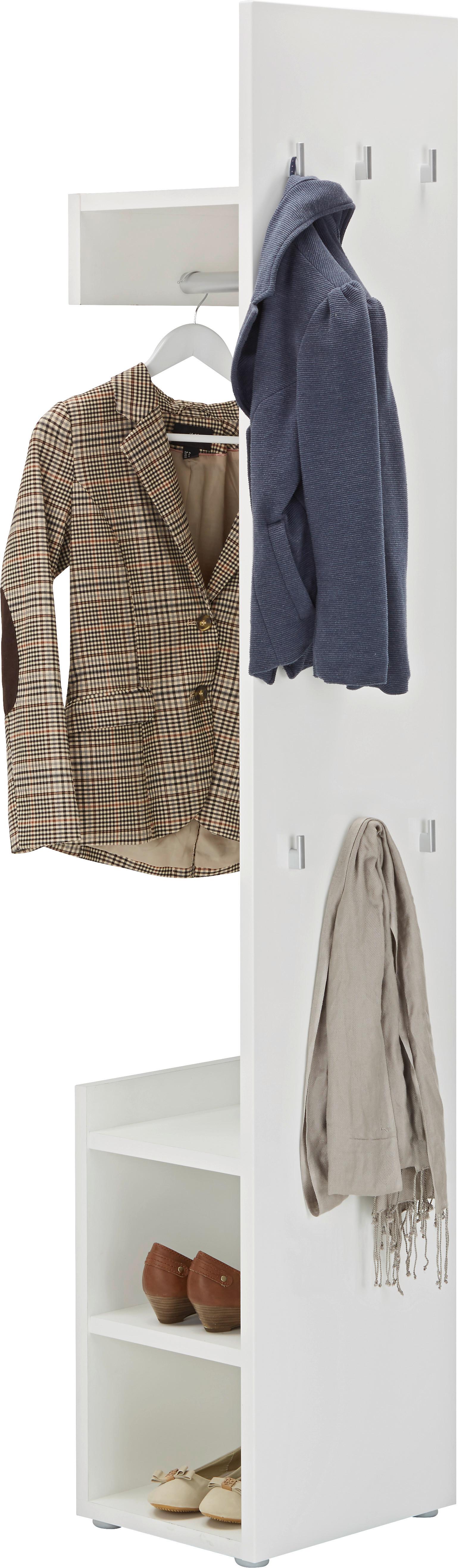 Garderobe Weiß - Weiß, MODERN, Holzwerkstoff (40/197/32cm) - Mömax