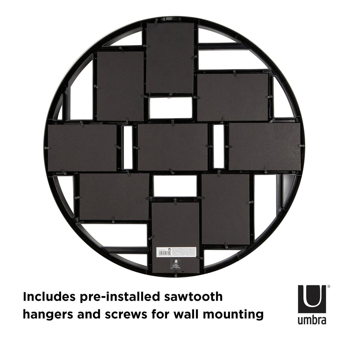 Collagen-Bilderrahmen Schwarz - Schwarz, Design, Kunststoff (55,6/4,6/55,6cm) - Umbra