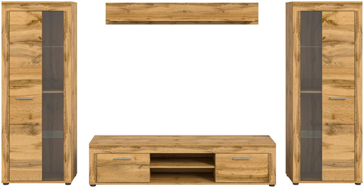 ANSAMBLU MOBILIER CAMERA DE Z JAM - stejar Wotan, Design, sticlă/material pe bază de lemn (310/159/35cm) - Modern Living
