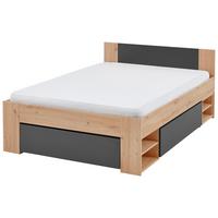 Postelja S Predalom Azurro, Barva Hrasta - antracit/hrast artisan, Moderno, leseni material (140/200cm) - Mömax
