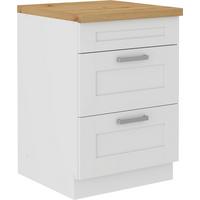 Kuhinjski Donji Element Luisa Usk602a - bijela/srebrne boje, Romantično / ladanjski, drvni materijal/metal (60/86/60cm) - Based