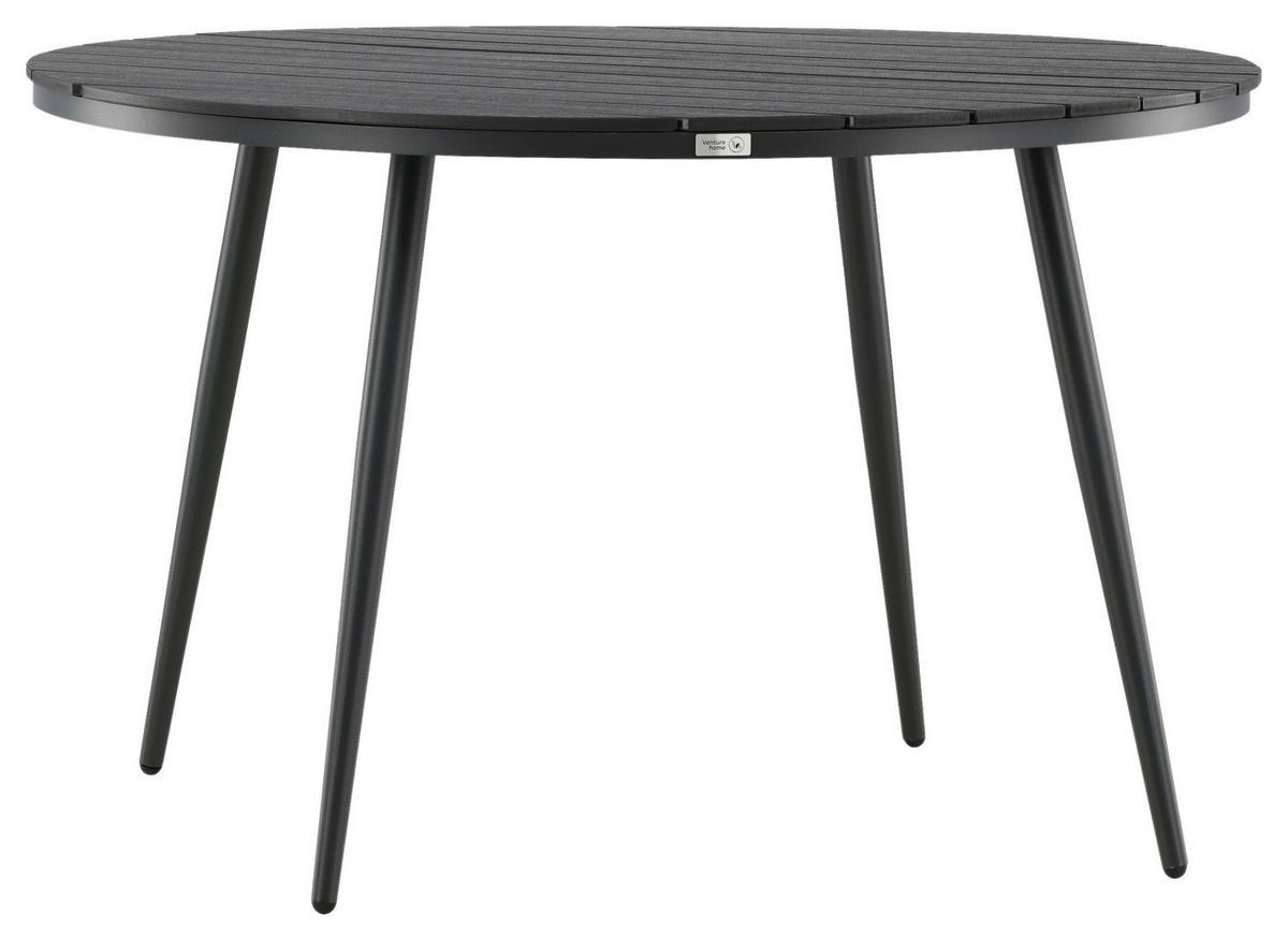 Gartentisch Break ca. 120x74 cm Schwarz - Schwarz, KONVENTIONELL, Kunststoff/Metall (120/74cm) - Gardenson