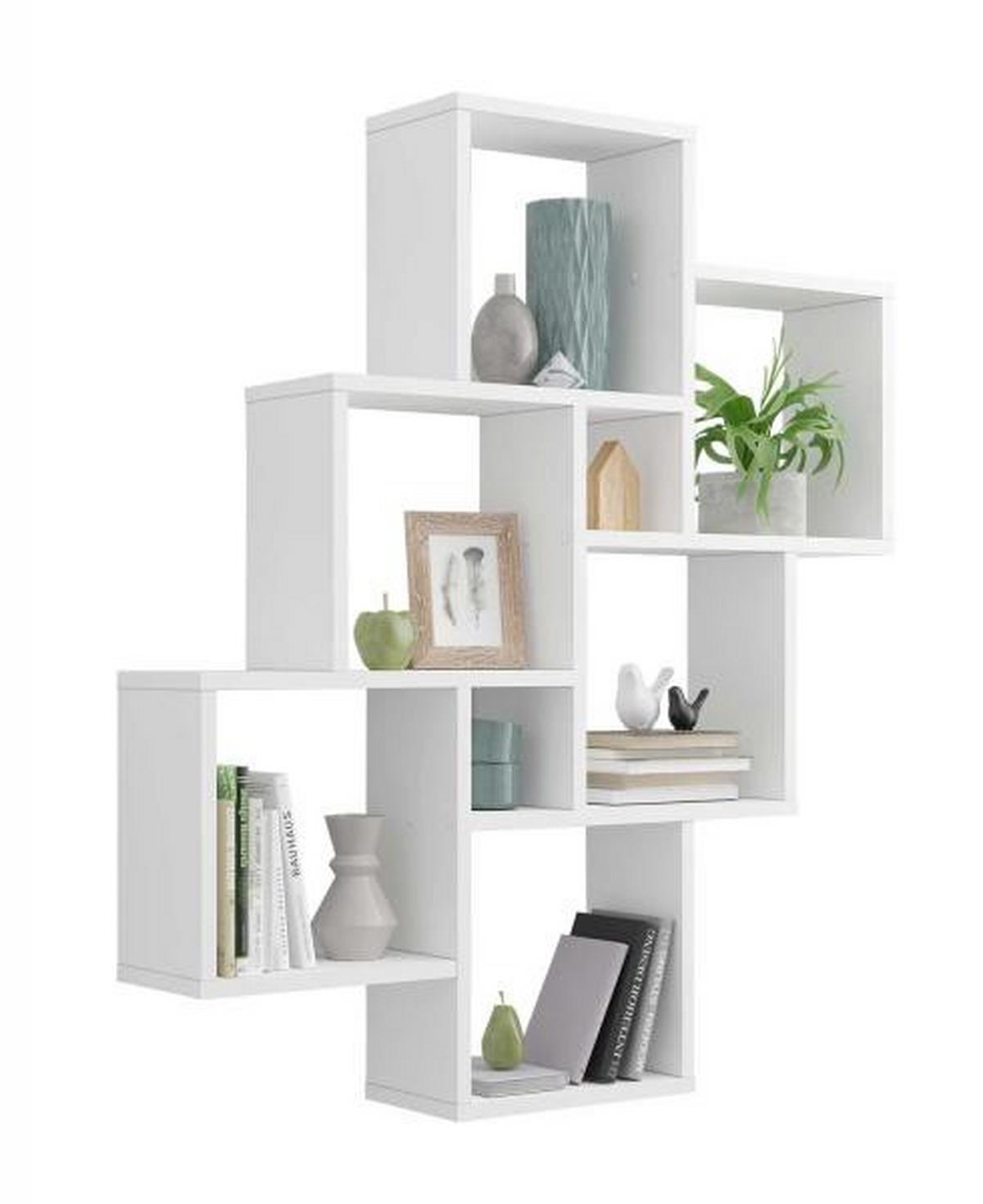 REGAŁ ŚCIENNY LAURIO 2 - biały, Konventionell, materiał drewnopochodny (82/95/16cm) - MID.YOU