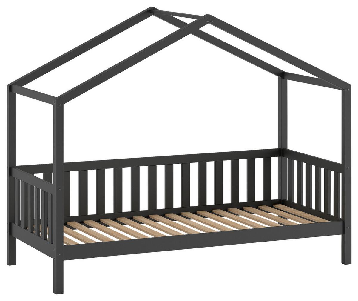 Hausbett DALLAS Anthrazit ca. 90x200 cm mit Bettlade - Anthrazit, ROMANTIK / LANDHAUS, Holz (90/200cm) - Vipack