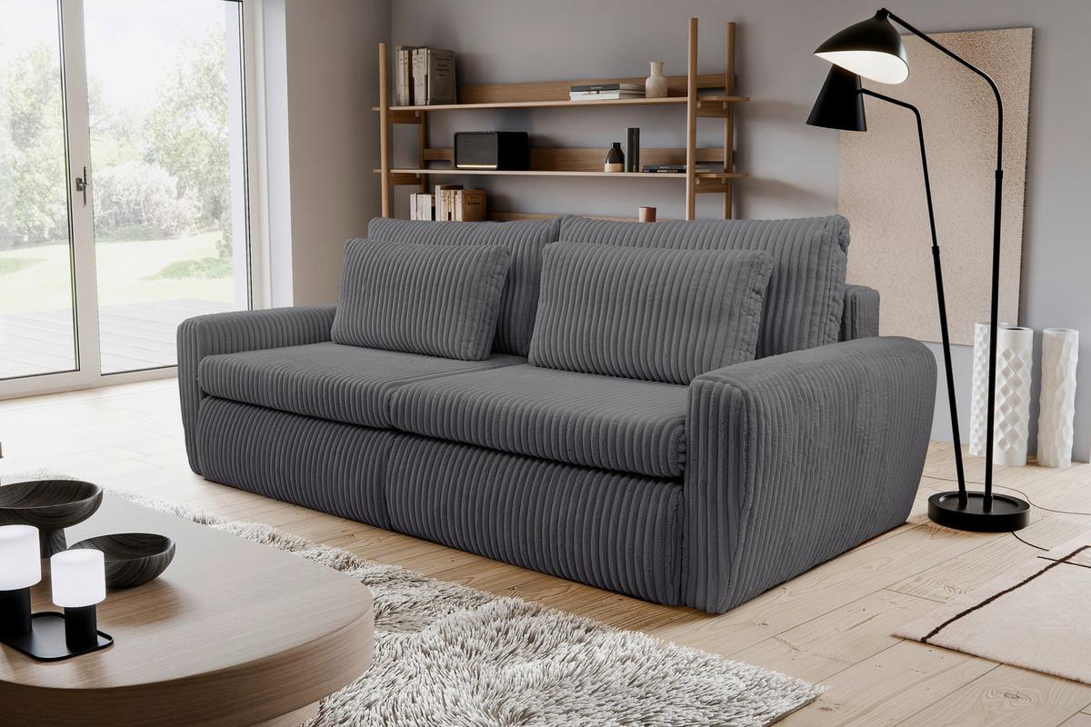 Canapea extensibila MEVI - antracit, Modern (240/72-90/120cm) - Premium Living