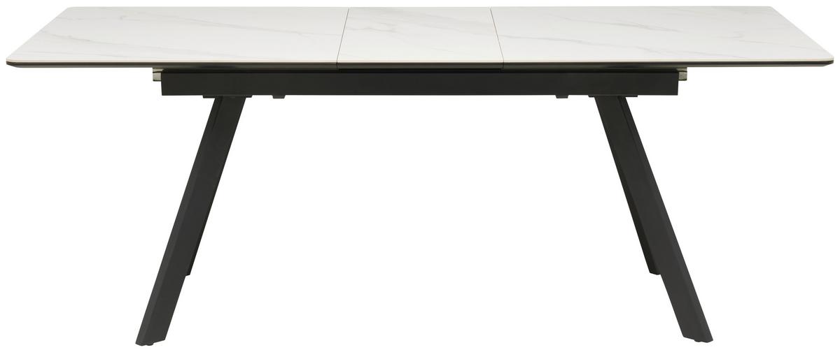 Jedilna Miza Tea, Keramika, Bela, 160-200x90 - črna/bela, Trendi, kovina/leseni material (160-200/76/90cm) - MID.YOU