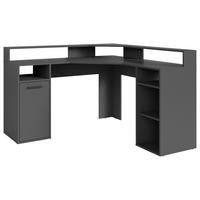 Eckschreibtisch ''Fox'', Anthrazit - Anthrazit/Schwarz, MODERN, Holzwerkstoff/Kunststoff (139/139/90,8cm) - MID.YOU
