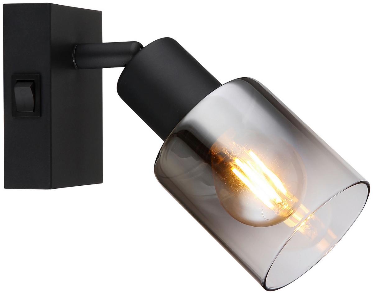 Strahler Rudio Schwarz max. 40 Watt - Schwarz, MODERN, Glas/Metall (7/16cm) - Mömax
