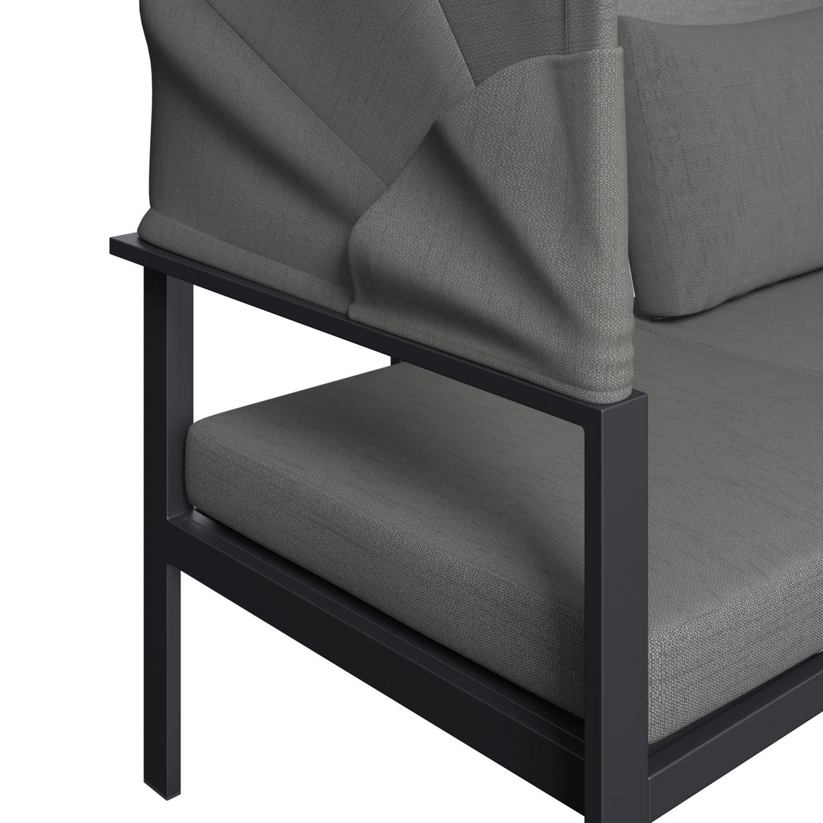 Loungegarnitur Bigi Grau/Beige - Beige/Anthrazit, Basics, Glas/Textil (120/68/65cm)