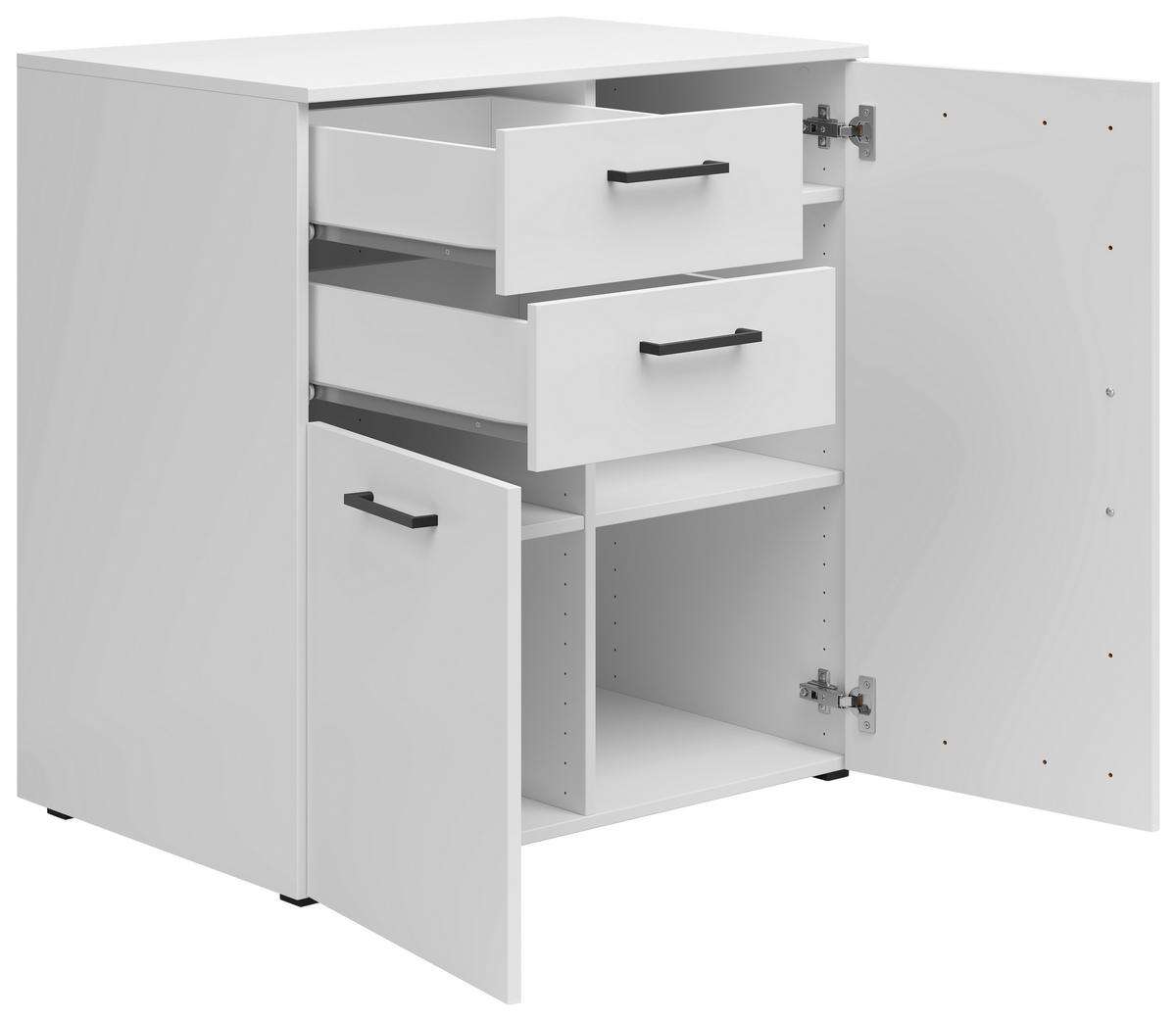 Kommode Multistauraum Weiss - Weiss/Anthrazit, Modern, Holzwerkstoff/Kunststoff (80/83/52cm) - Premium Living