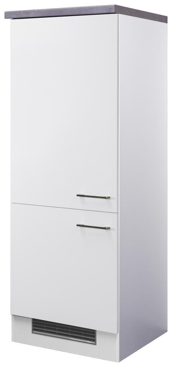 Geräteumbauschrank Weiß - Edelstahlfarben/Weiß, MODERN, Holzwerkstoff/Metall (60/162/57cm) - FlexWell