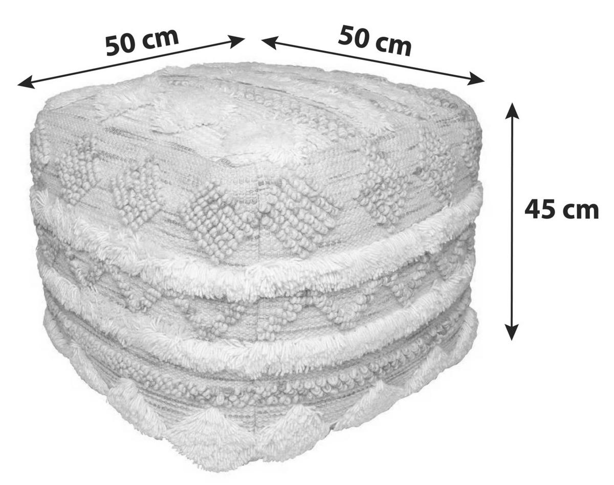 POUF POUF BOHIST 225 ROSA / CREME - Creme/Rosa, Trend, Textil (50/45/50cm) - Kayoom