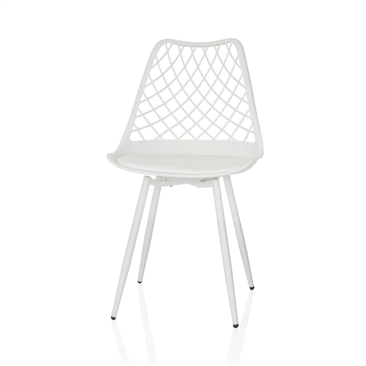 Vrtni Stol Begio S, Bela - bela, Moderno, kovina/umetna masa (48/83/57cm) - MID.YOU