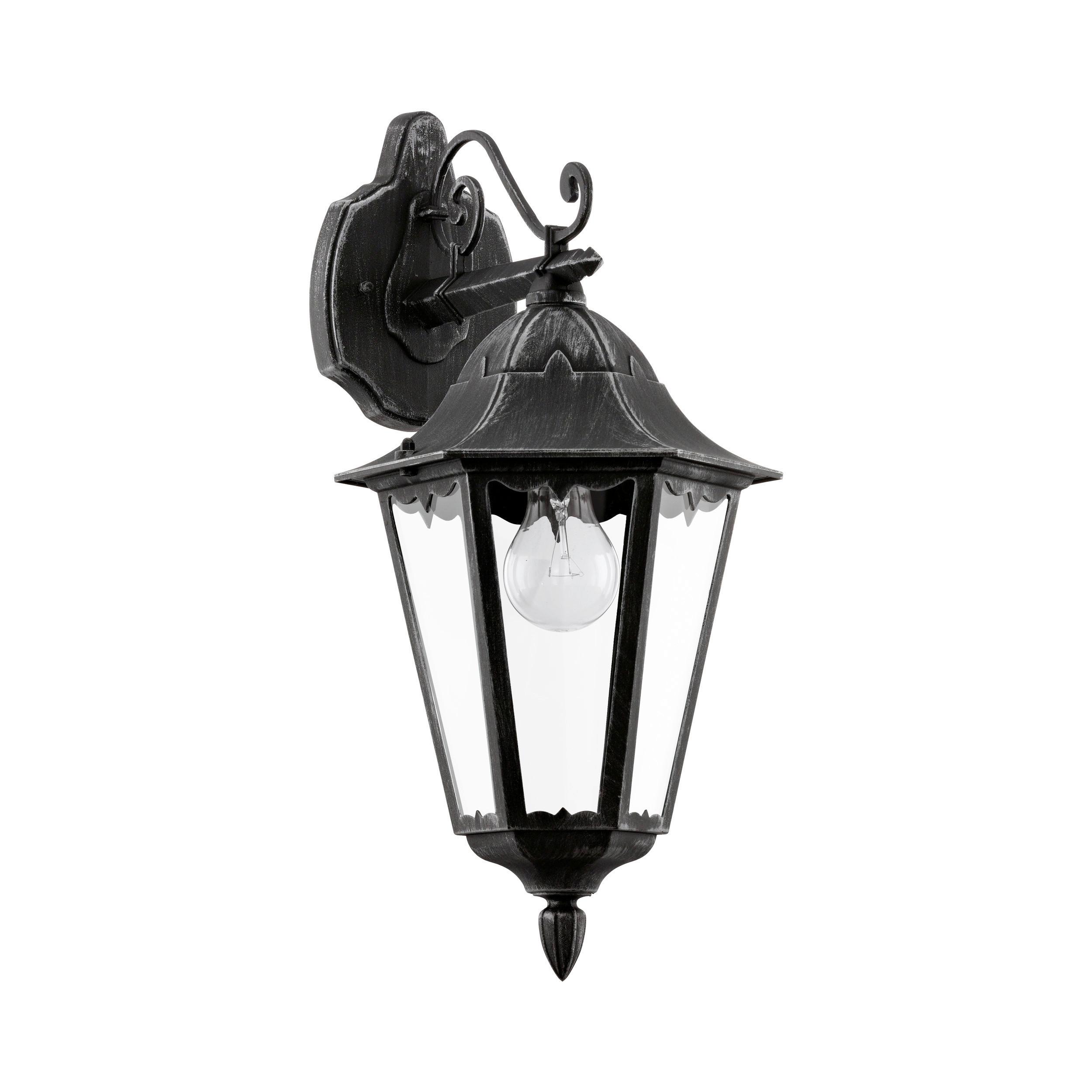Led-wandleuchte Navedo Silber Schwarz Patina - Klar/Silberfarben, Basics, Glas/Metall (20cm) - Eglo