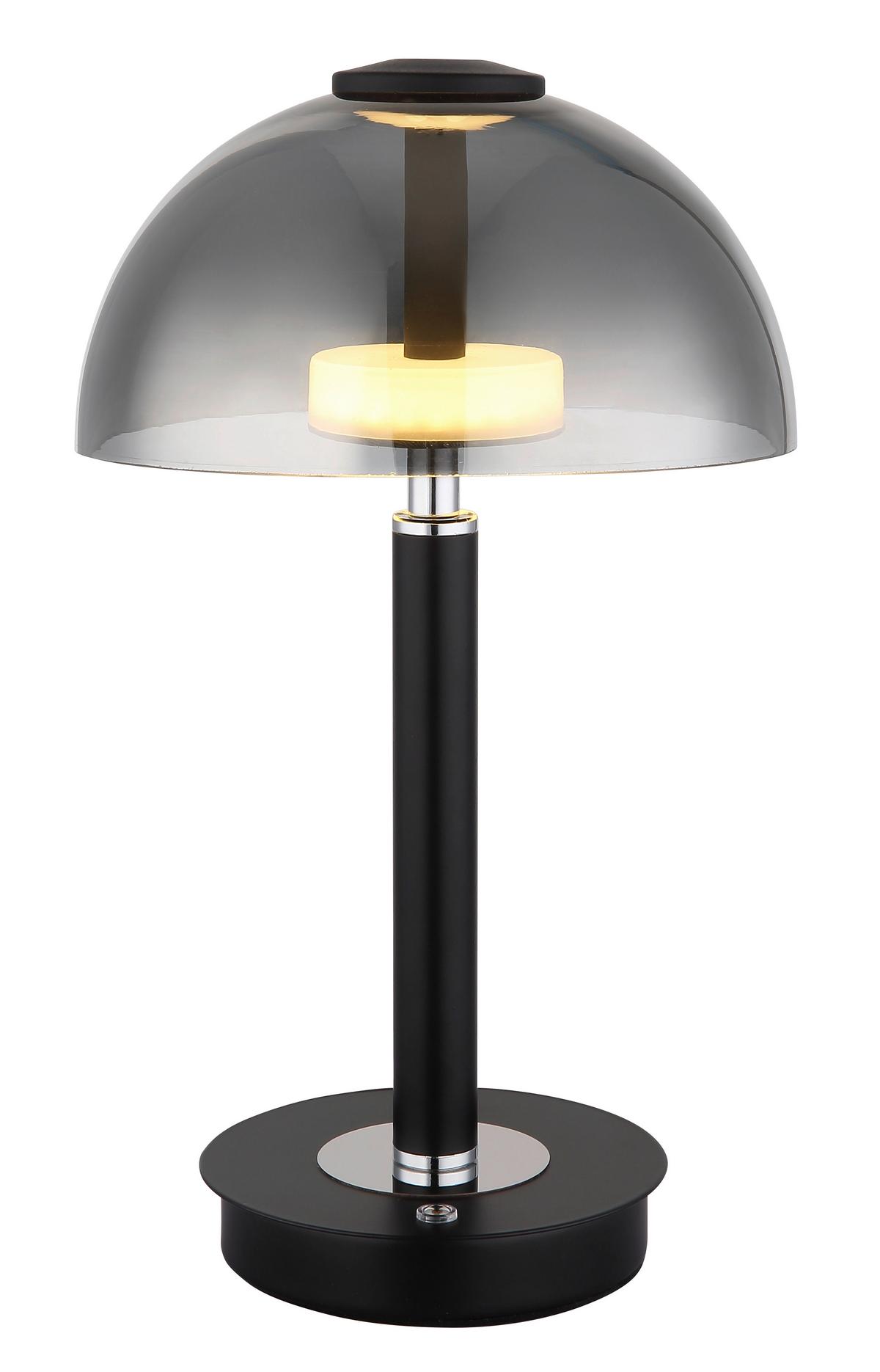 Led Stolna Svjetiljka Uldin - boje kroma/crna, Basics, staklo/metal (18/31,5cm) - Globo