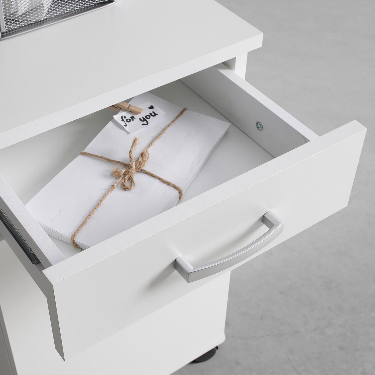 Rollcontainer Caorle in Weiß - Weiß, KONVENTIONELL, Holzwerkstoff/Kunststoff (33/59/38cm) - Mömax