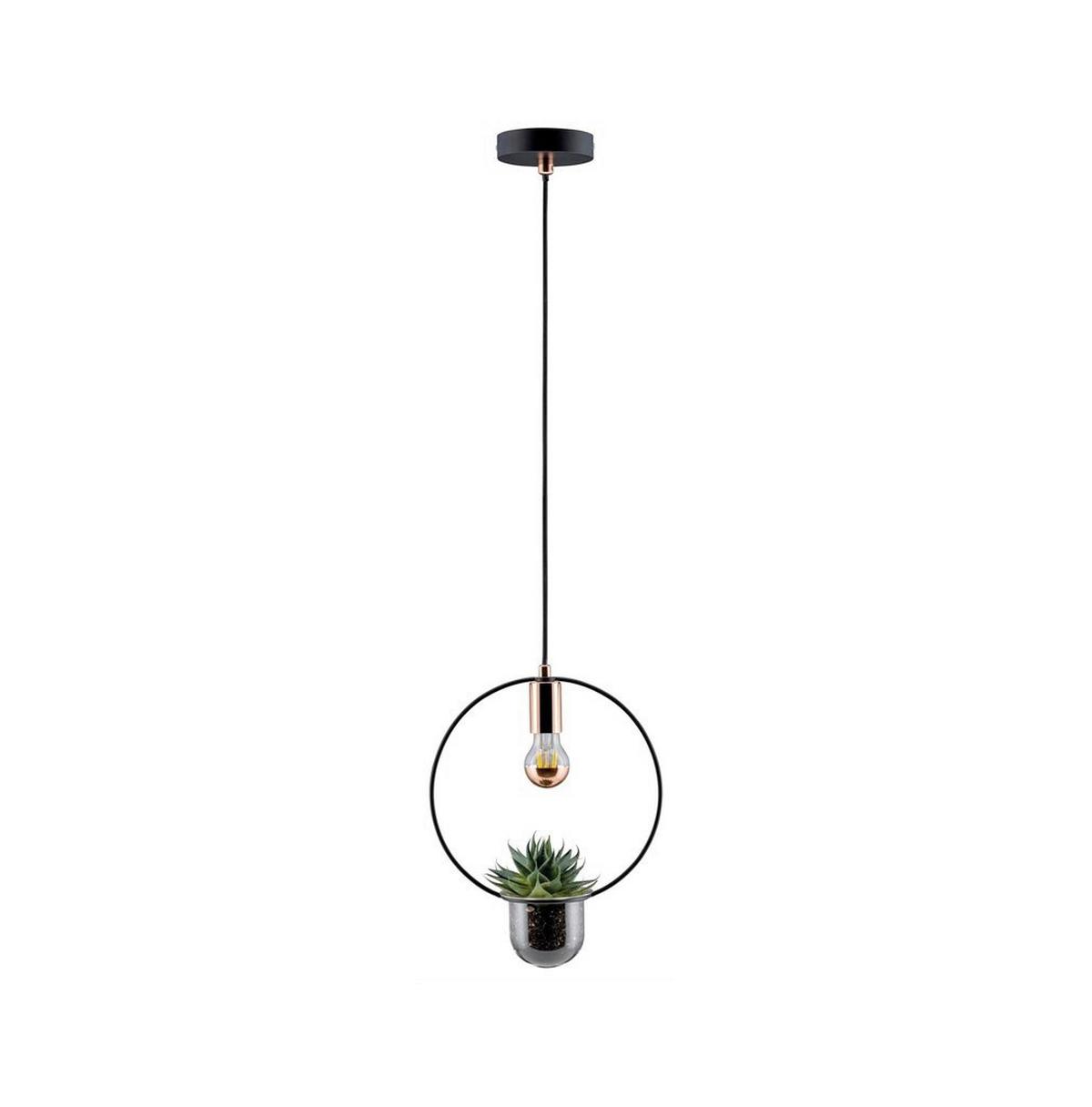 Hängeleuchte Noerdic Tasja max. 20 Watt - Schwarz/Kupferfarben, Design, Glas/Metall (30cm) - Paulmann