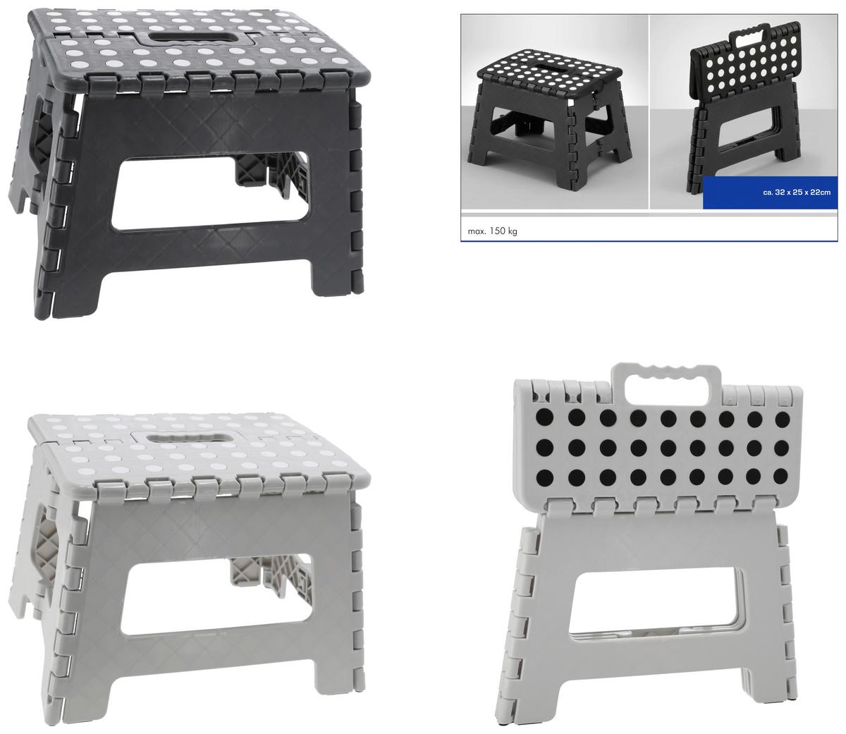 Összecsukható Fellépő Fellépő - kék/fehér, Basics, műanyag (32/35/4cm)