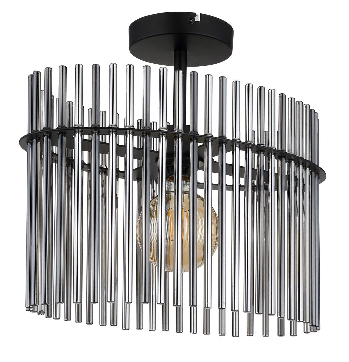 DECKENLEUCHTE 15698D2 GORLEY - Schwarz/Grau, Konventionell, Glas/Metall (40/22/34cm) - Globo