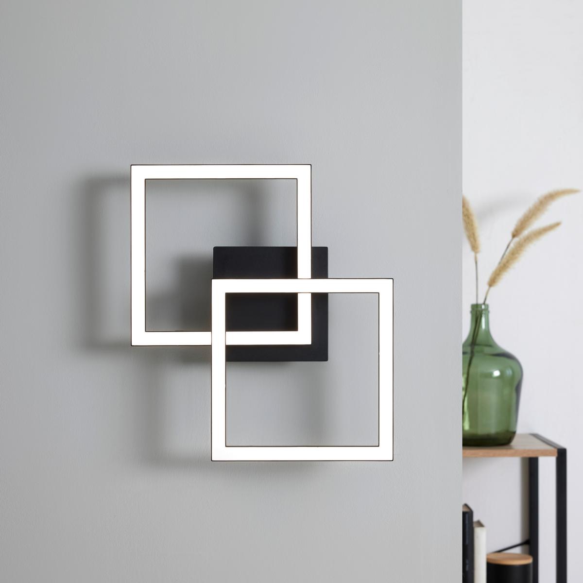 LED-Deckenleuchte Corvin Opal/Schwarz max. 24 Watt - Opal/Schwarz, MODERN, Kunststoff (55,8/39,5/6,7cm) - Mömax