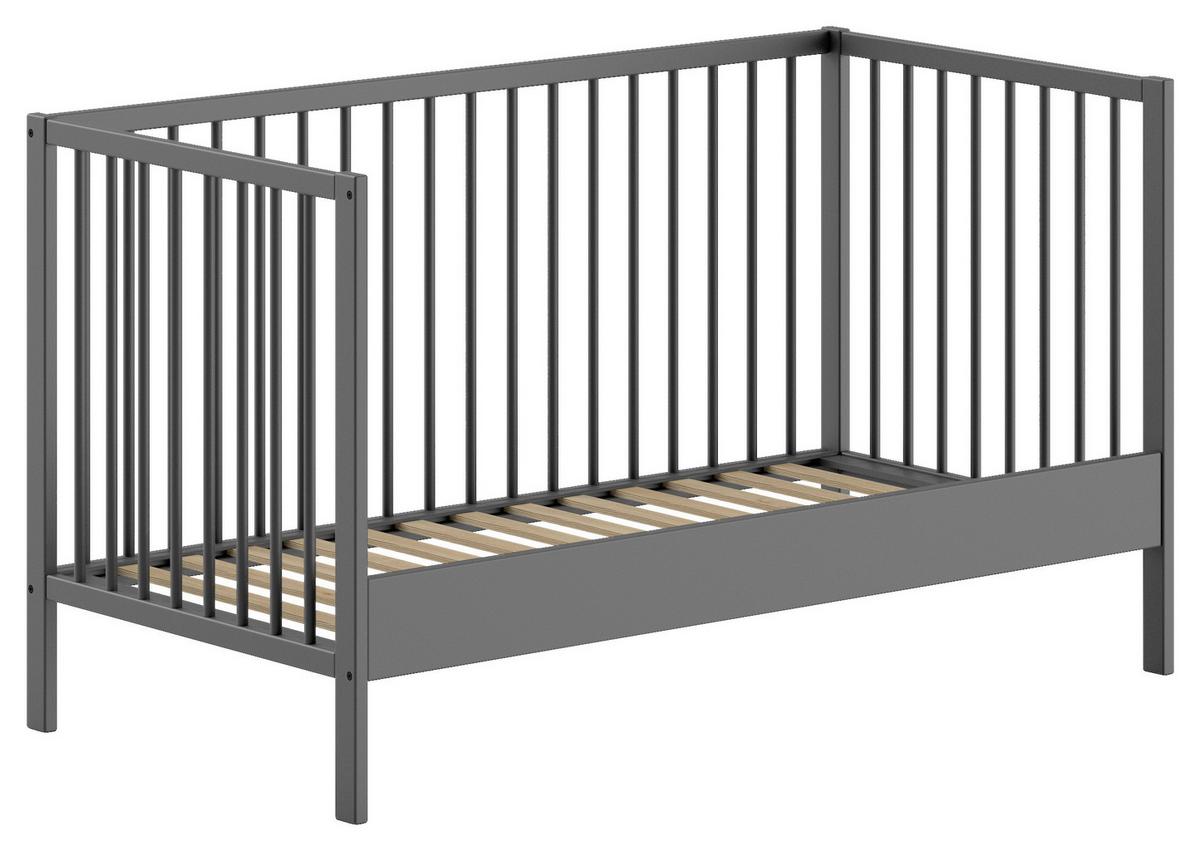 Kinder-/Juniorbett Dino ca. 70x140 cm Anthrazit - Anthrazit, MODERN, Holz (70/140cm) - MID.YOU