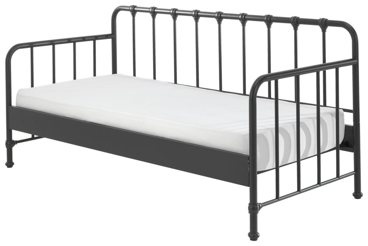 Kinder-/Juniorbett Bronxx ca. 90x200 cm Schwarz Matt - Schwarz, MODERN, Holz/Metall (90/200cm) - MID.YOU