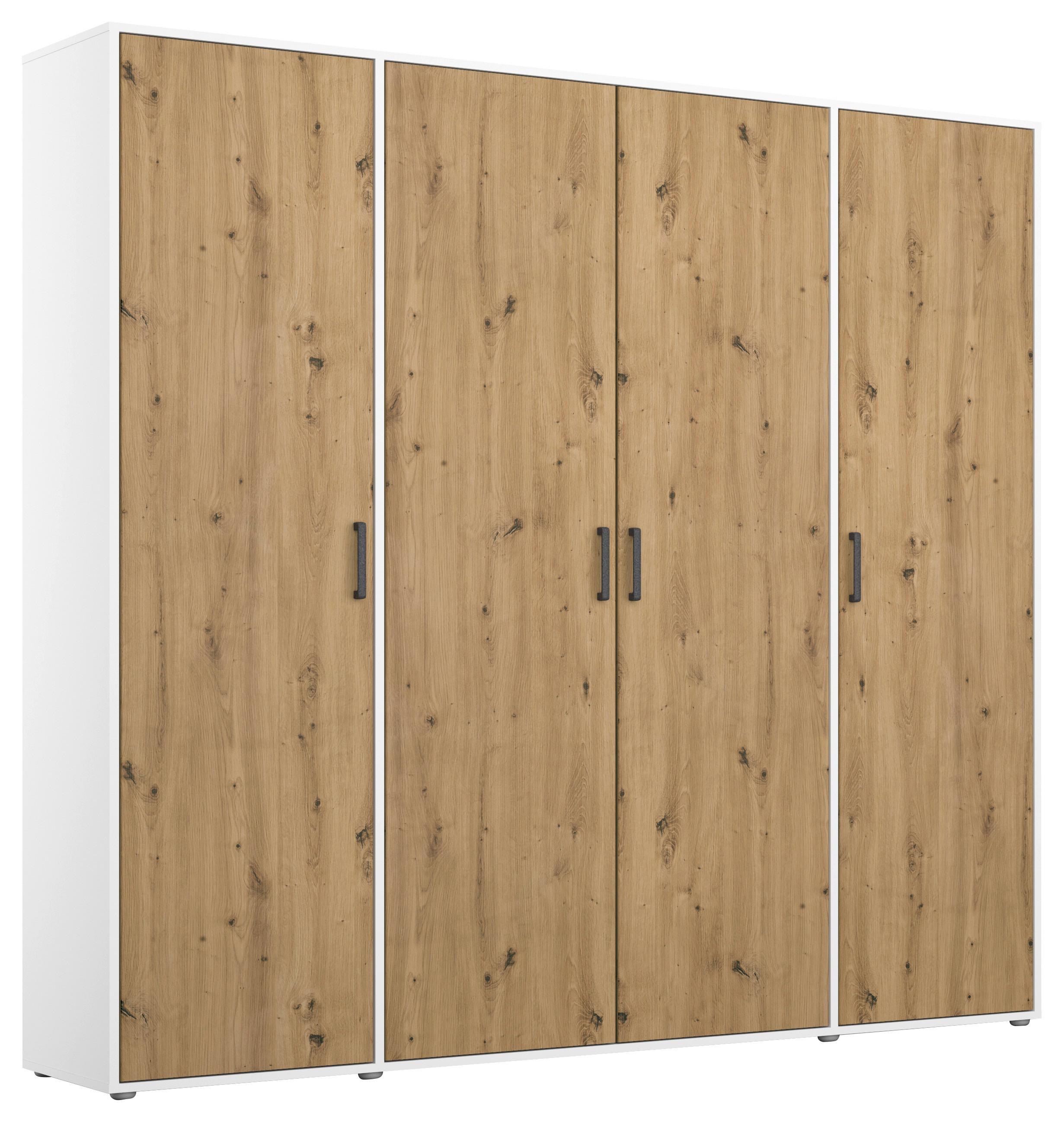 Ormar S Klasičnim Vratima Voyager - bijela/siva, Moderno, drvni materijal/plastika (187/194/53cm) - Modern Living