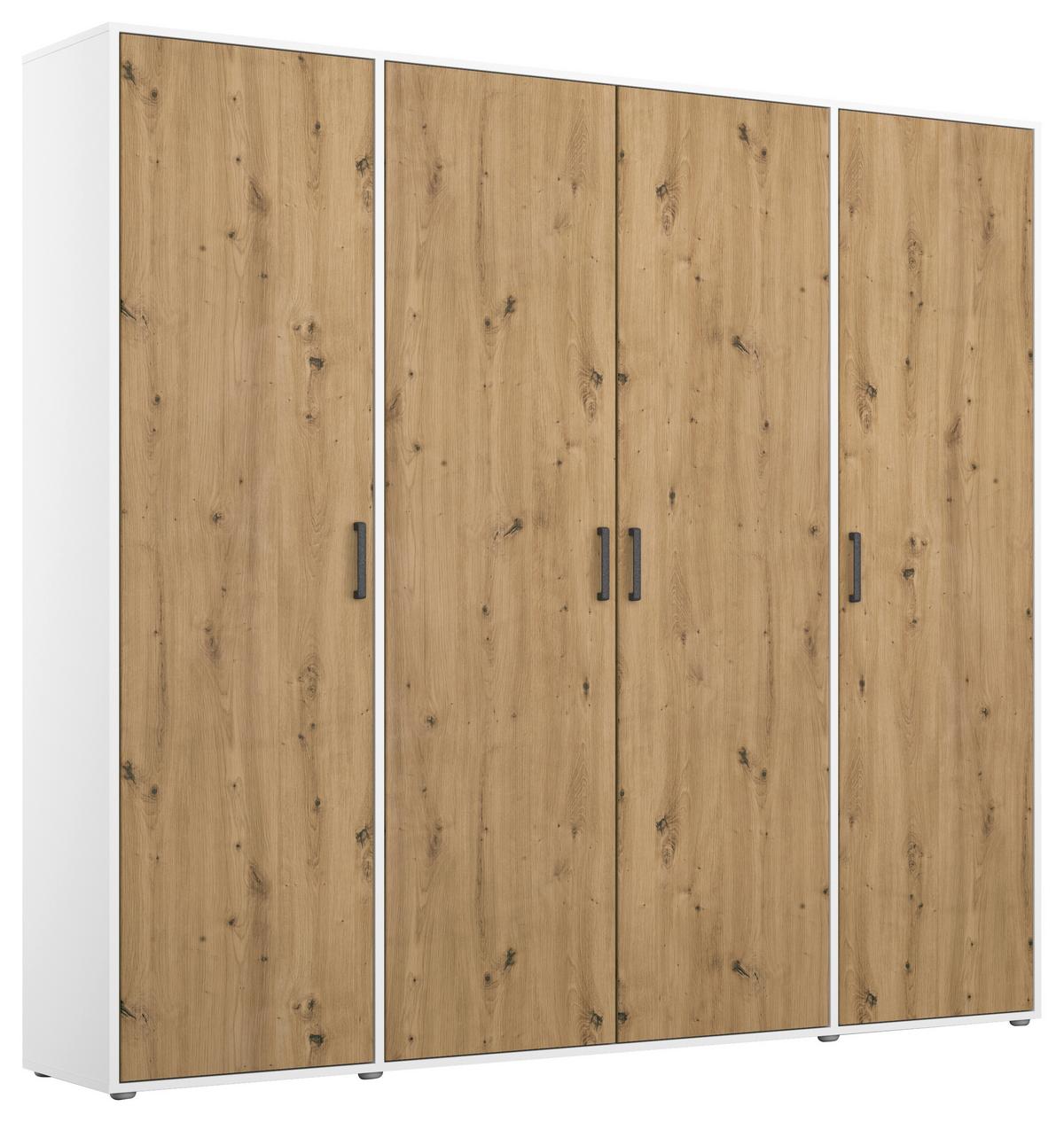 Ormar S Klasičnim Vratima Voyager - bijela/siva, Moderno, drvni materijal/plastika (187/194/53cm) - Modern Living