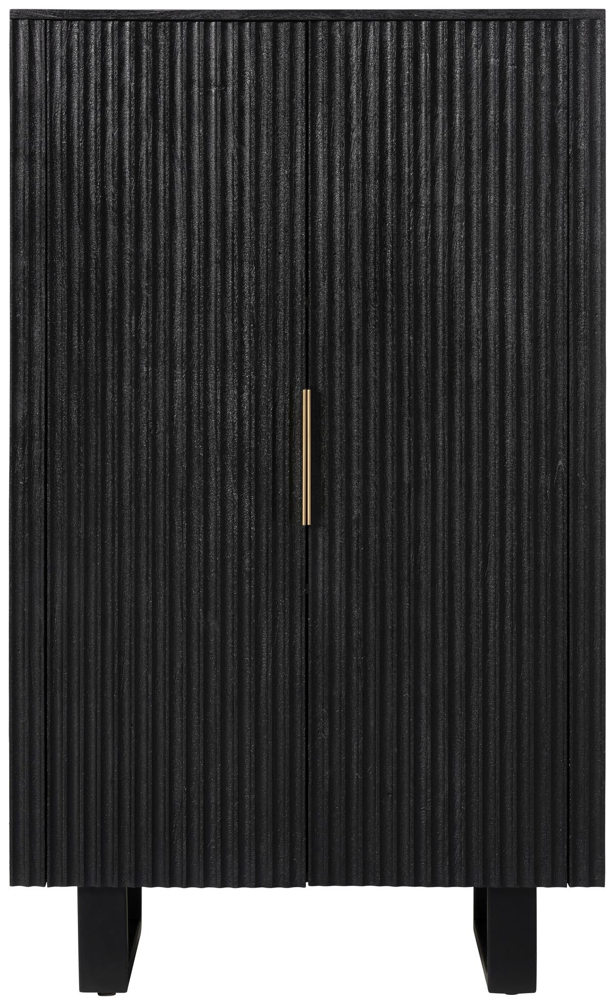 KOMODA WYSOKA HIGHBOARD - czarny/kolor złoty, Design, metal/drewno (90/150/40cm) - Livetastic