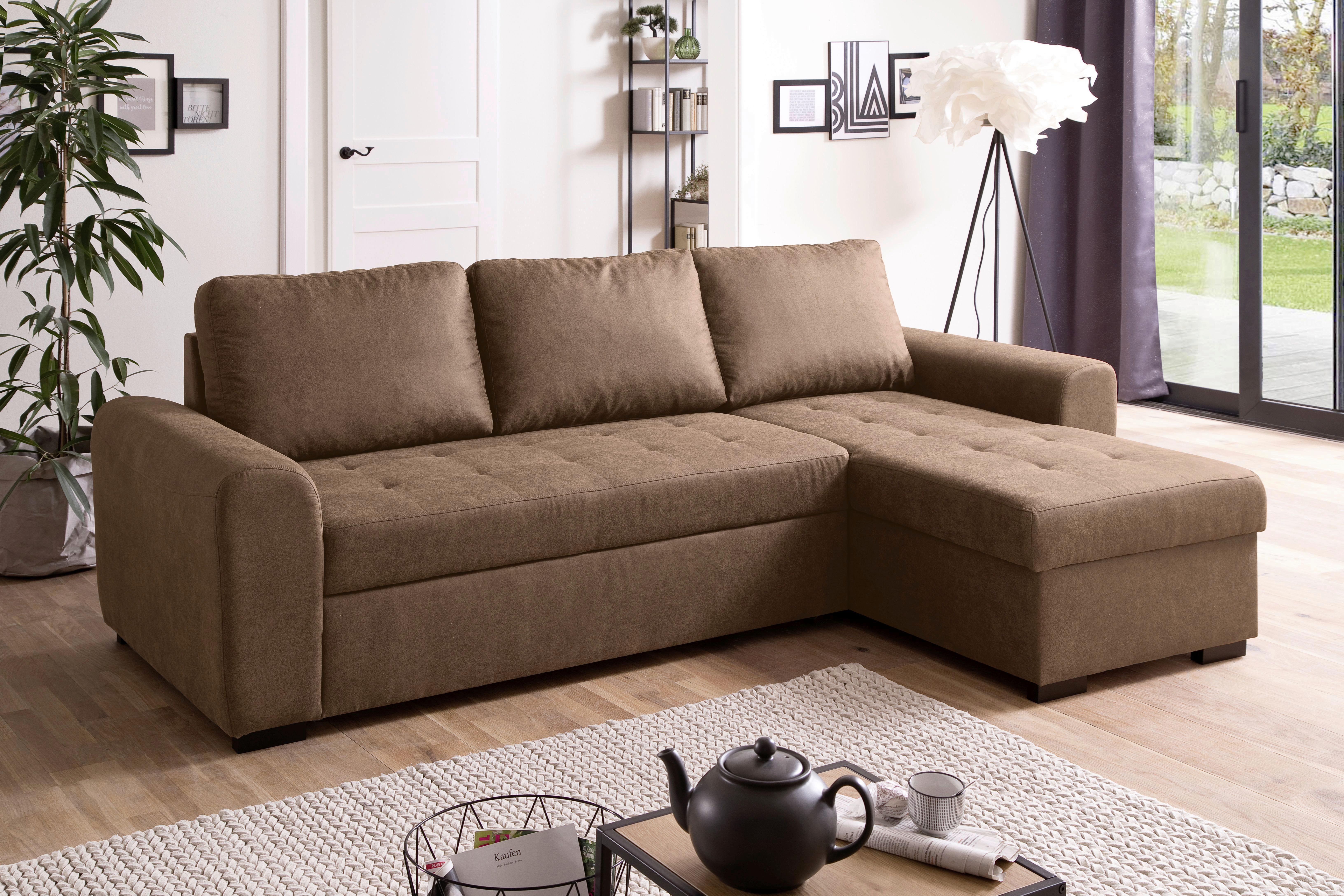Ecksofa Poll Beige - Beige, MODERN, Textil (243/85/155cm) - Mömax