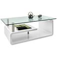 Couchtisch in Weiß - Klar/Weiß, MODERN, Glas/Holzwerkstoff (120/40/65cm) - Modern Living Couchtisch in Weiß - Klar/Weiß, MODERN, Glas/Holzwerkstoff (120/40/65cm) - Modern Living