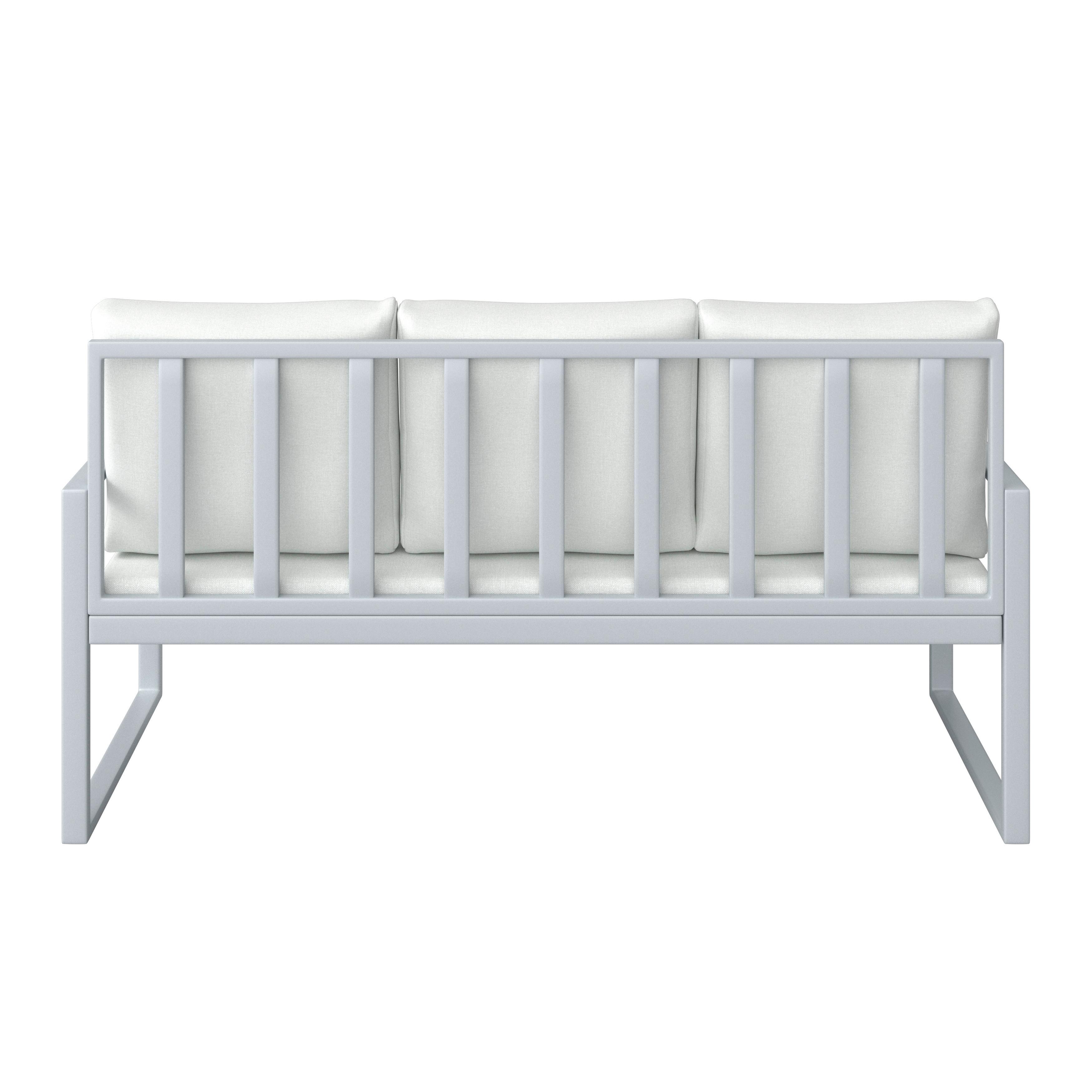 LOUNGEGRUPP ARIELLA - ljusgrå/akaciefärgad, Modern, metall/trä (160/88/65cm) - Bessagi Garden