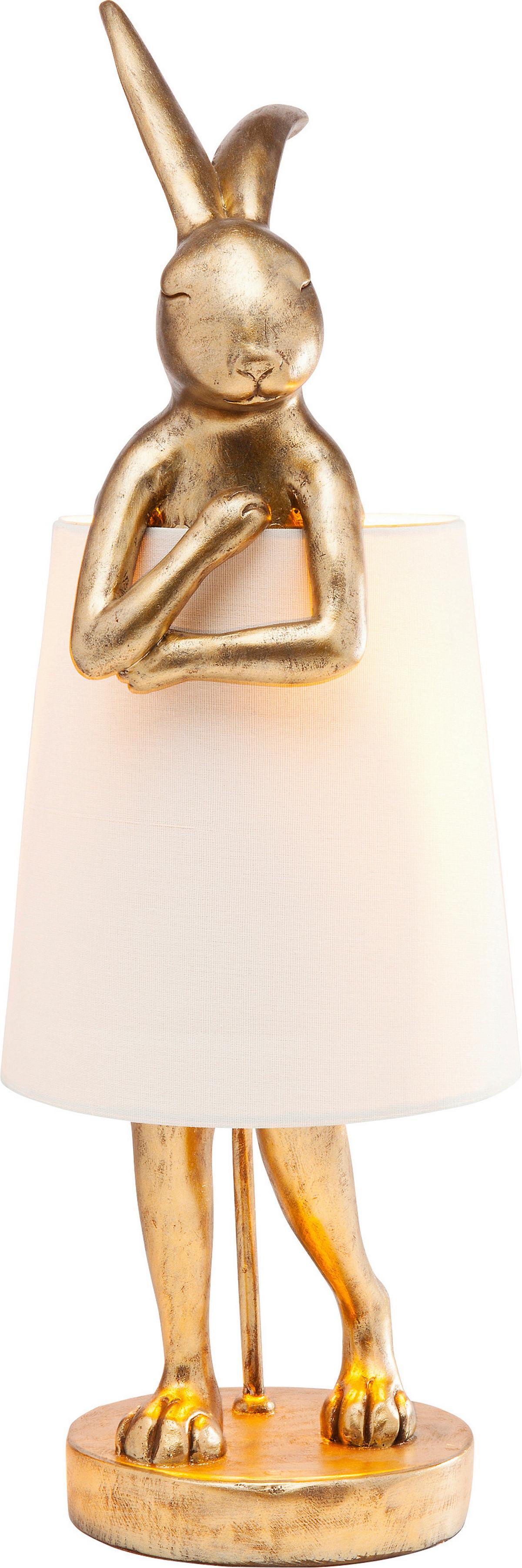 LAMPA STOŁOWA ANIMAL RABBIT GOLD KARE DESIGN - kolor złoty, Design, tworzywo sztuczne/metal (23/68/23cm) - Kare-Design