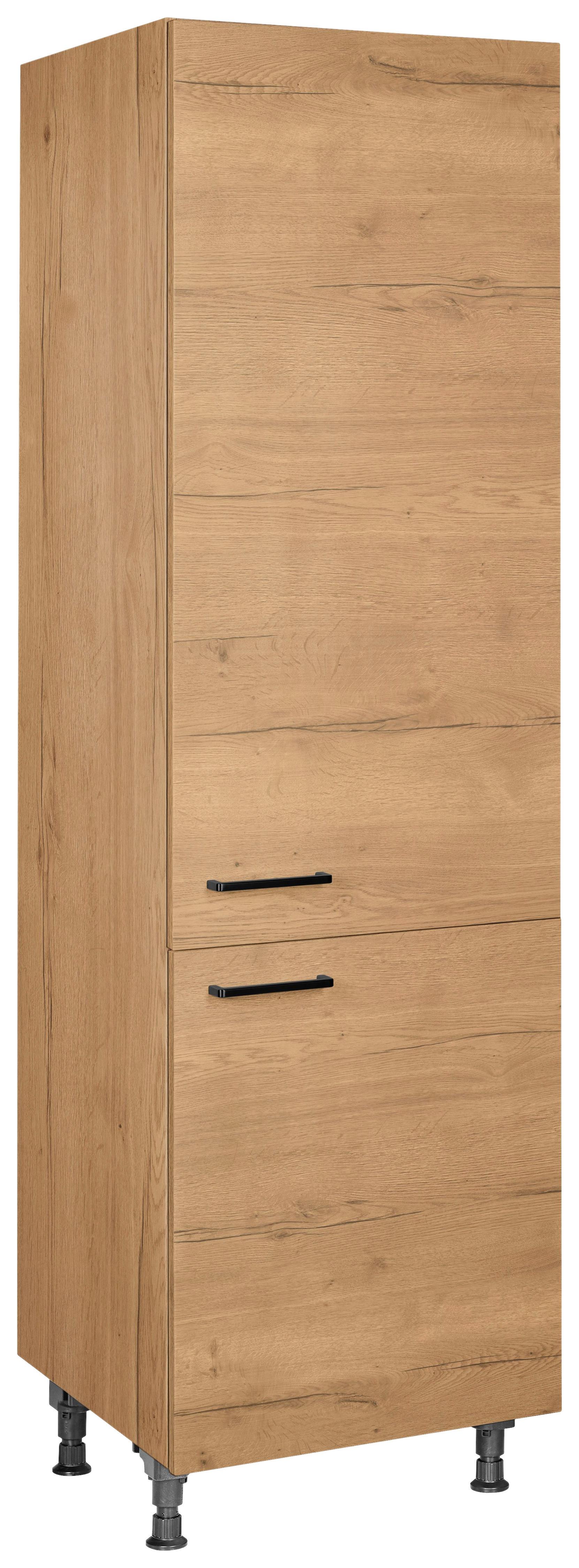 Geschirrschrank Structura Eiche - Eichefarben/Schwarz, MODERN, Holzwerkstoff/Metall (60/216,6/58cm) - Nobilia