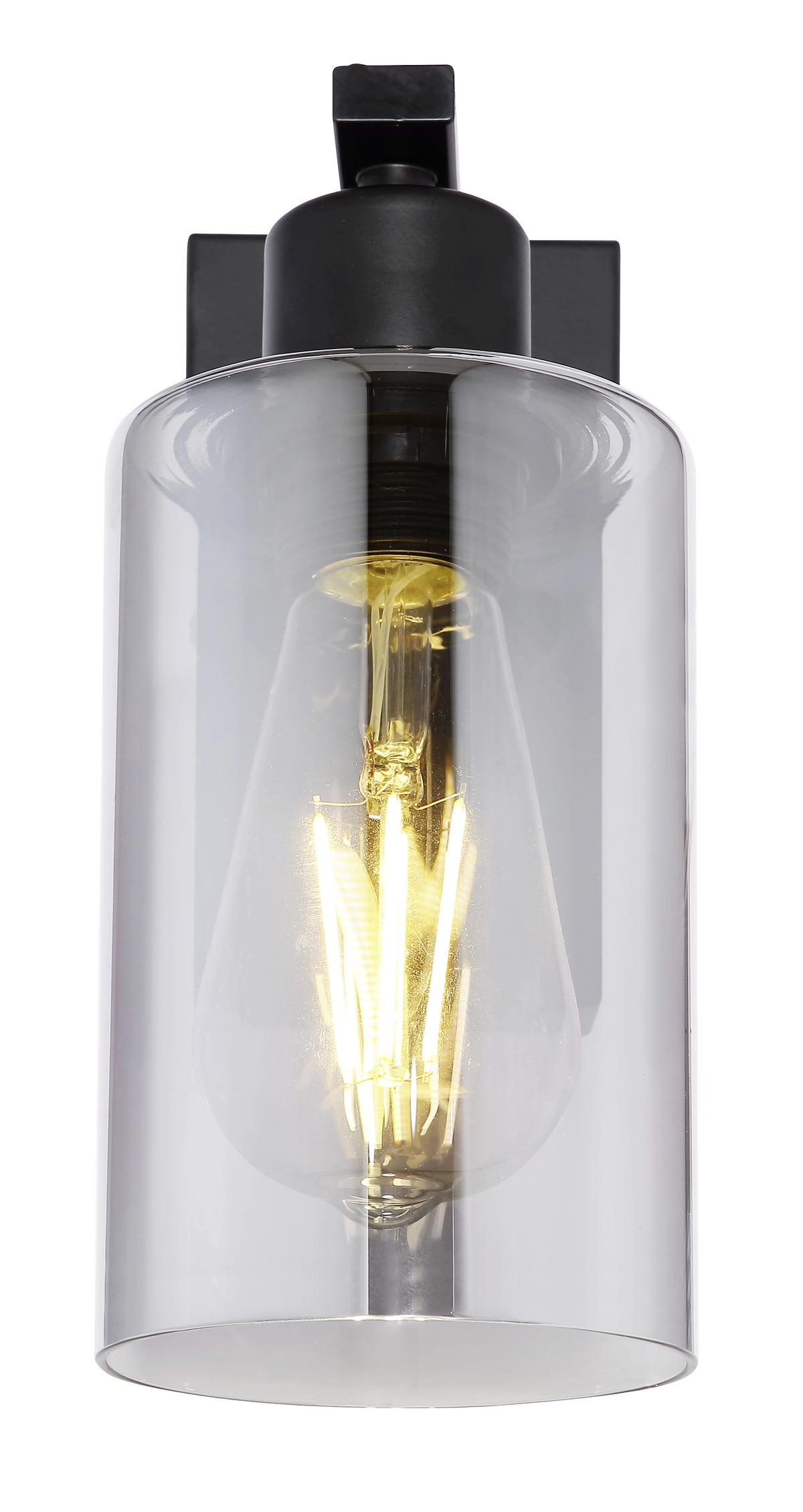 Wandleuchte 15465W in Grau max. 60 Watt - Schwarz/Grau, Design, Glas/Metall (10/15/23cm) - Globo