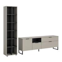 Dnevni Regal Noida, Kašmir, Črna, 2-Delni - kašmir/črna, Design, kovina/umetna masa (245/192/41cm) - Livetastic