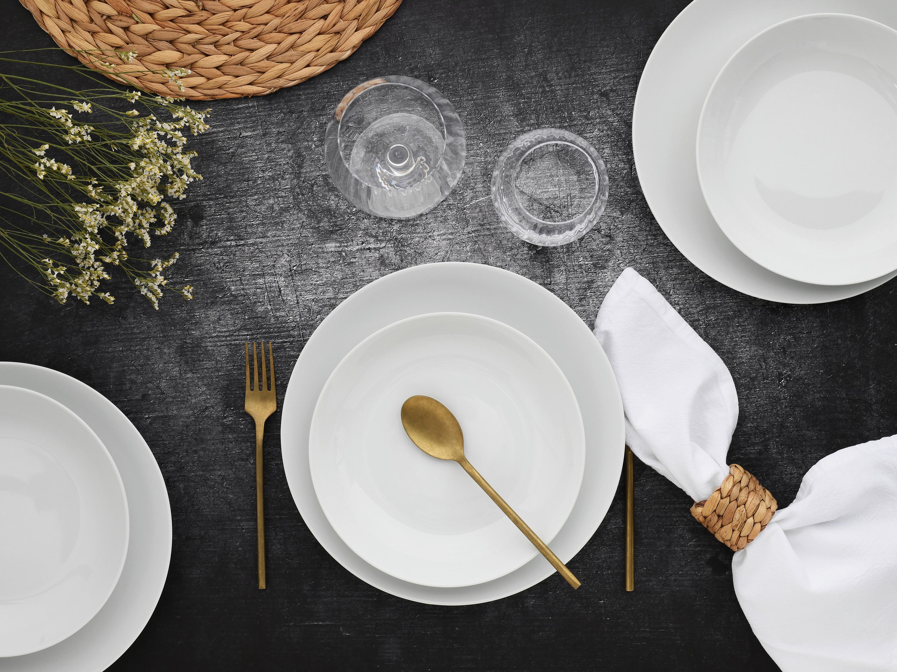 Tafelservice Luna Weiss Weiß, 12-teilig - Weiß, Basics, Keramik - Creatable