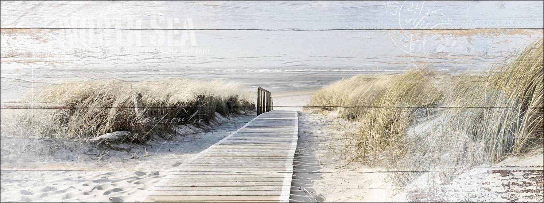 Keilrahmenbild Sarah, ca. 77x27x2cm - Blau/Gelb, MODERN, Holz/Papier (77/27/2cm) - Mömax modern living