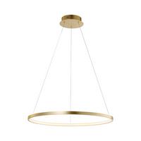 LAMPA WISZĄCA LED 11524-12 CIRCLE - kolor złoty, Design, tworzywo sztuczne/metal (60/60/120cm)