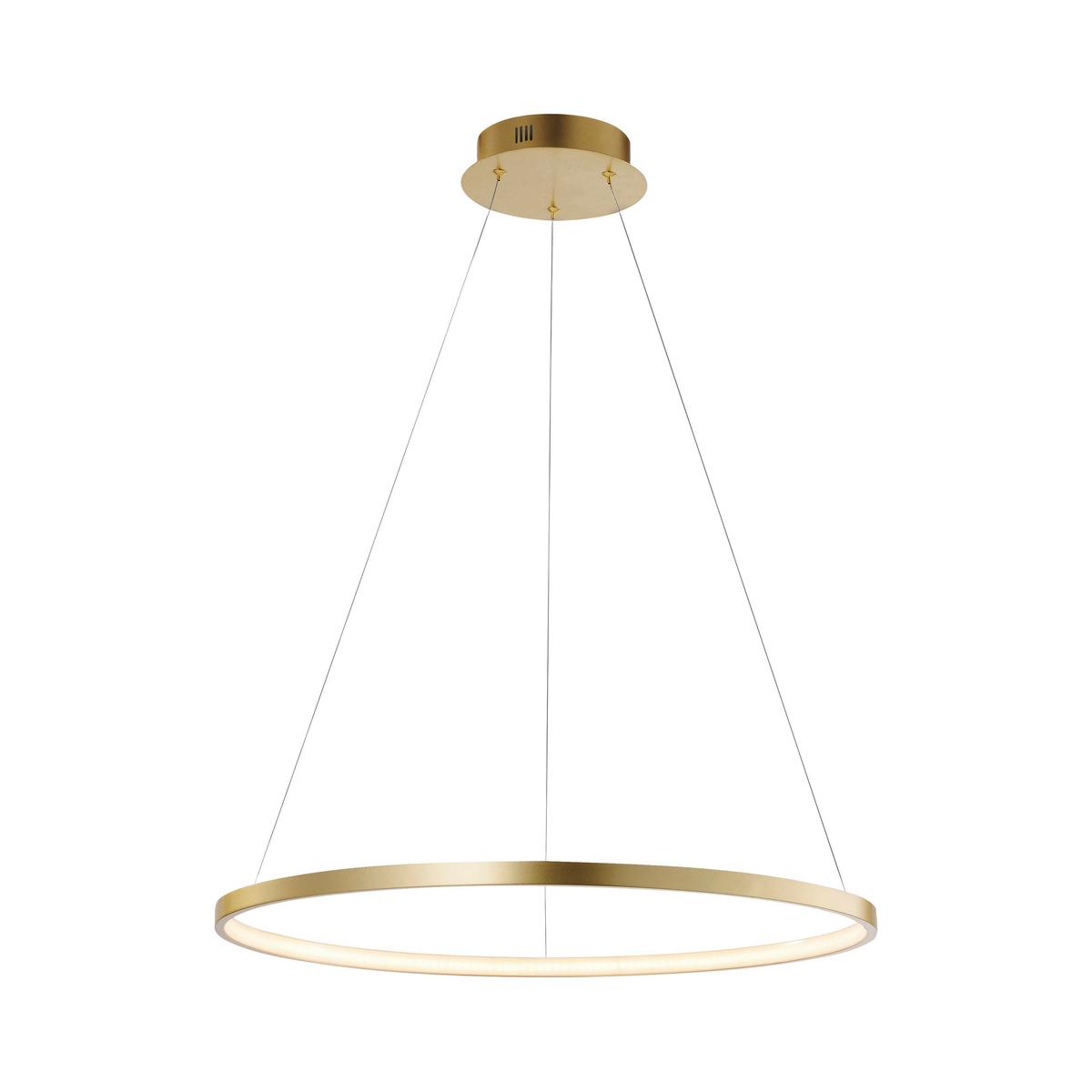 LAMPA WISZĄCA LED 11524-12 CIRCLE - kolor złoty, Design, tworzywo sztuczne/metal (60/60/120cm)