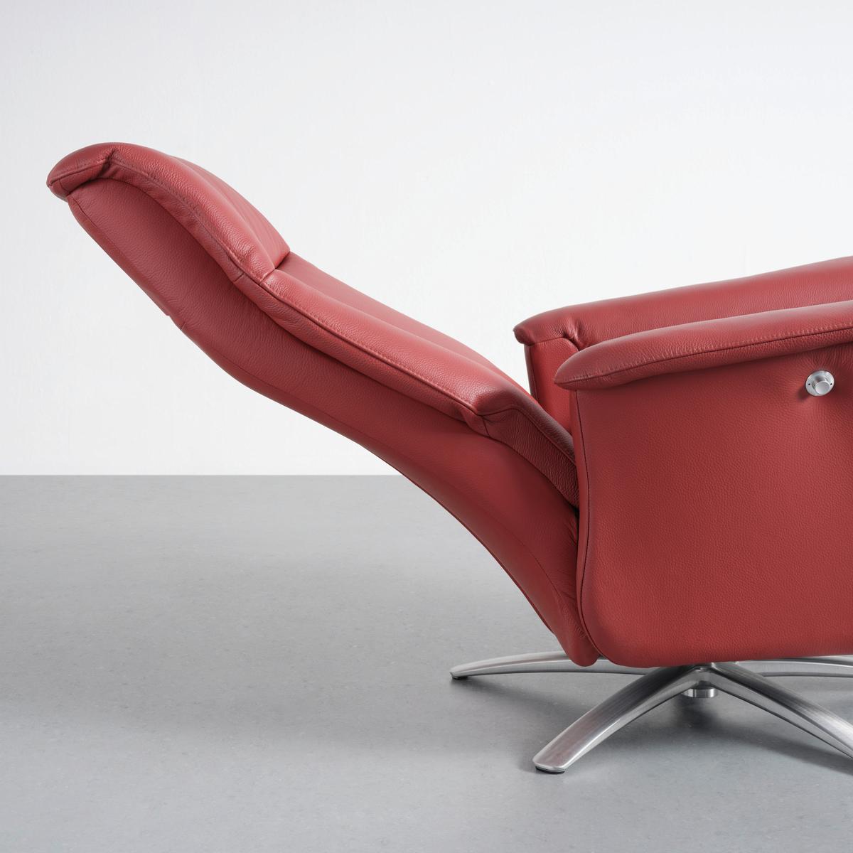 Relaxsessel Tom Leder Rot - Rot, MODERN, Leder/Metall (78/113/85cm) - Premium Living