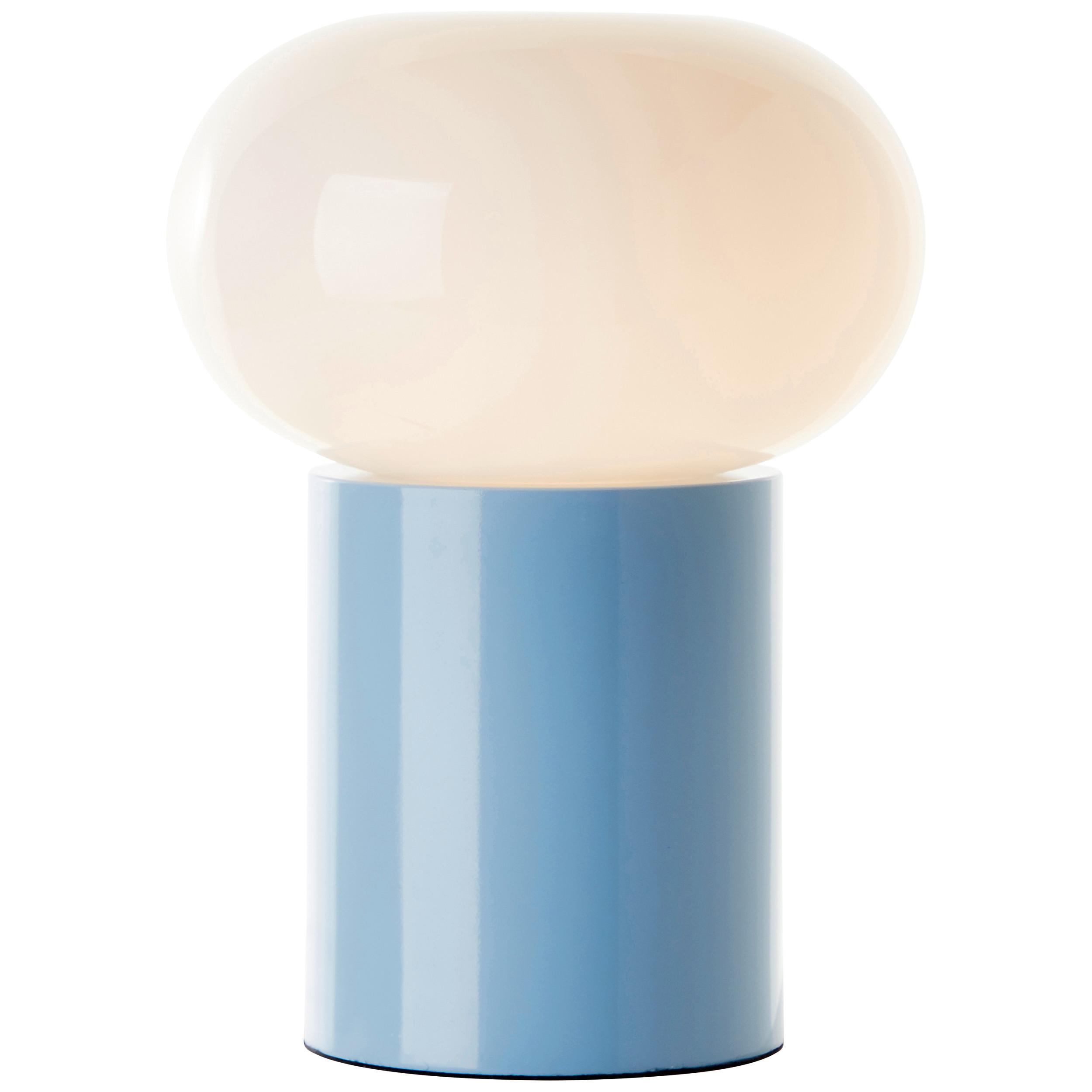 Tischleuchte Daeny Blau/Weiß max. 25 Watt - Blau/Weiß, Design, Glas/Metall (20/27cm) - Brilliant