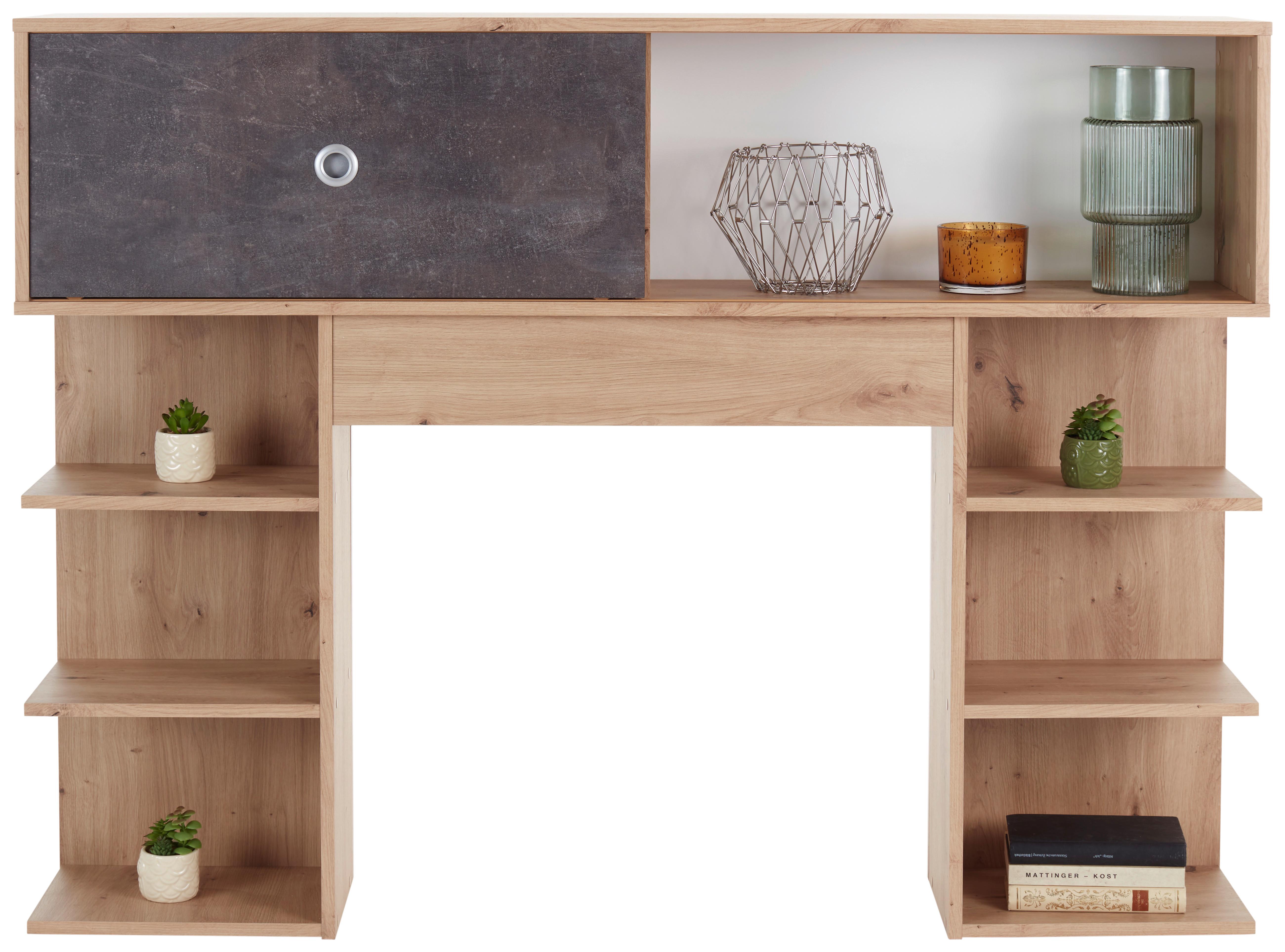 Omara Nad Posteljo Azurro 140 - temno siva/barve aluminija, Konvencionalno, umetna masa/leseni material (145/111/27cm)