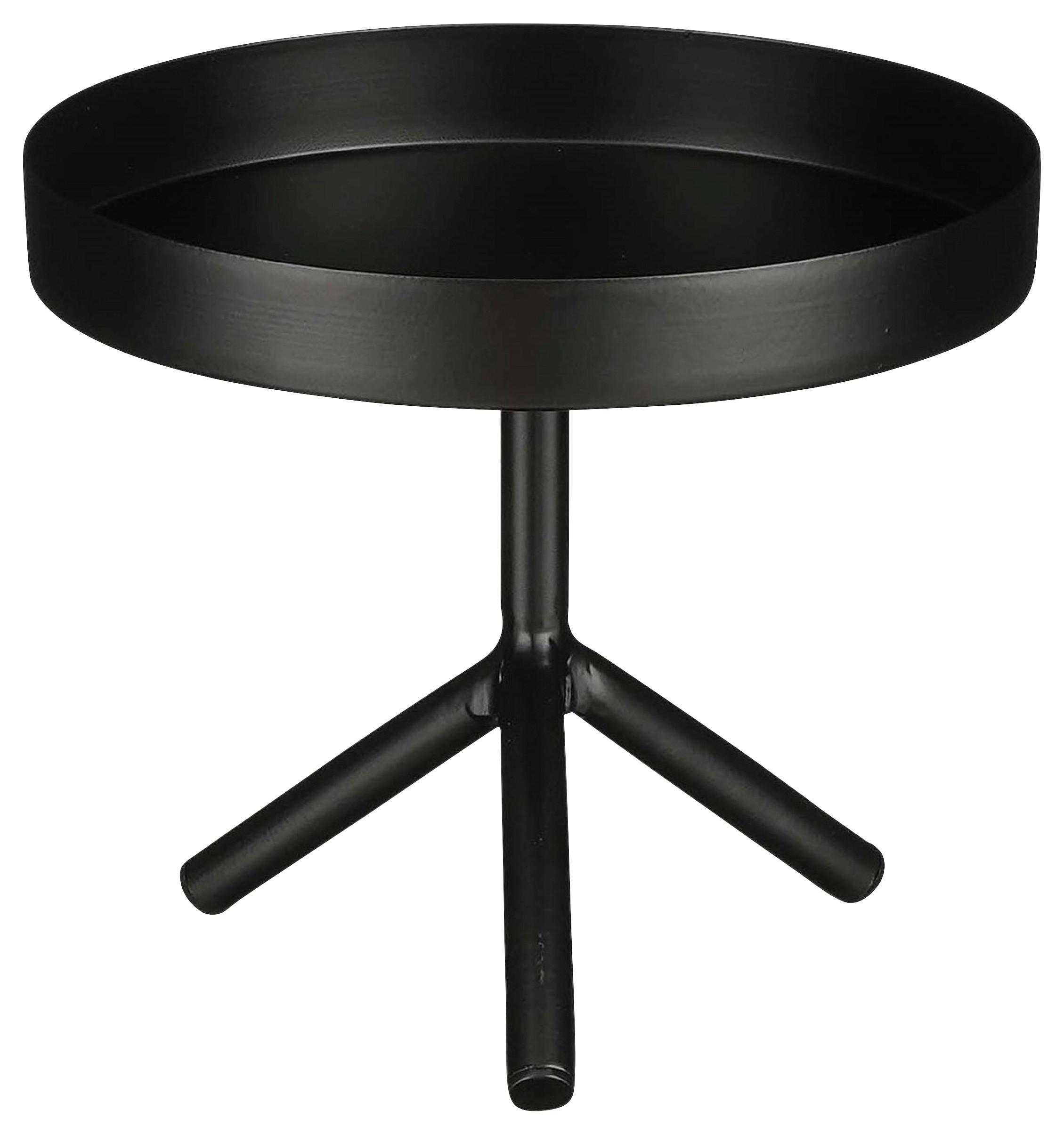 Dekotablett Luxi Schwarz - Schwarz, MODERN, Metall (19/16,5cm) - Modern Living