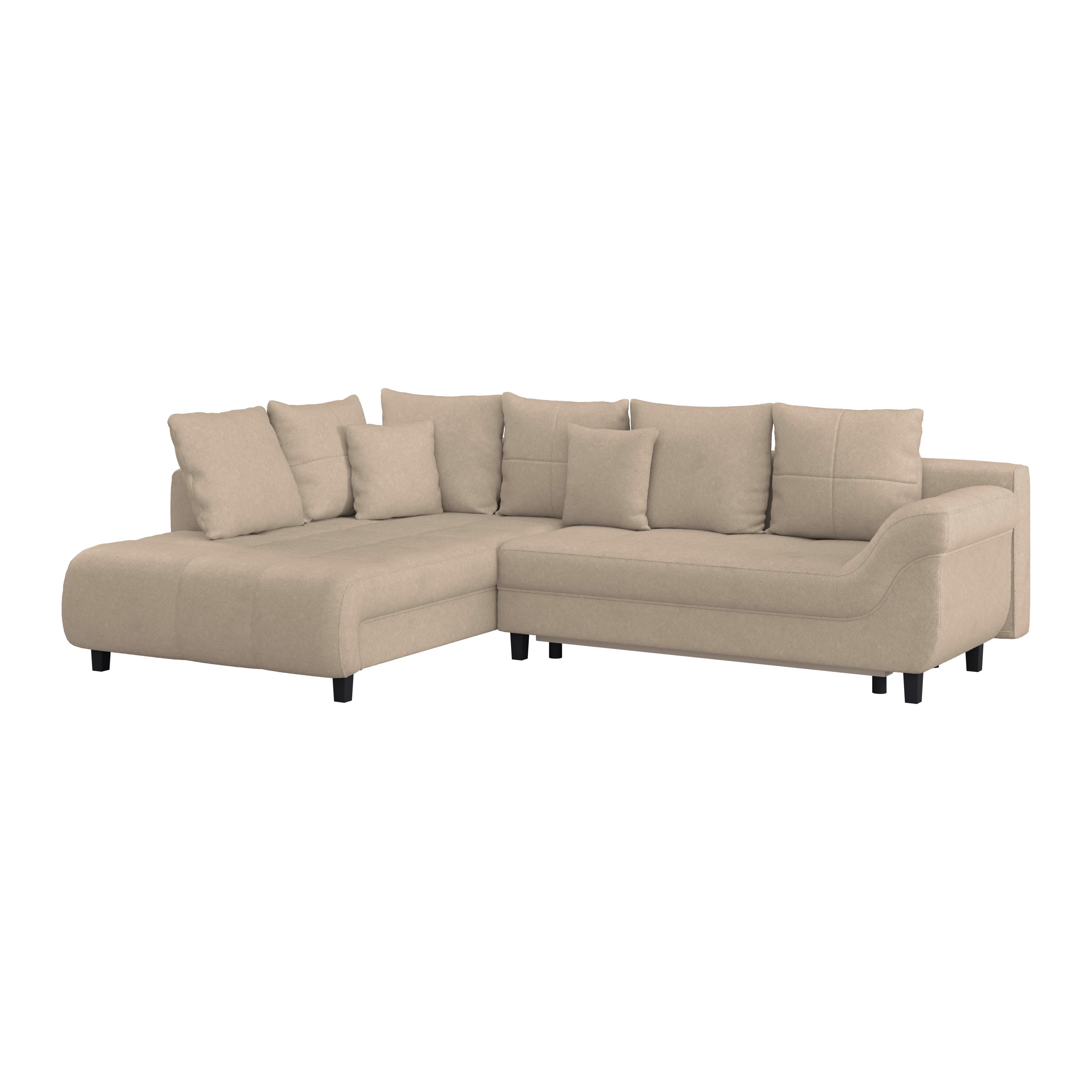 Kutna Garnitura Mendoza - bež/crna, Design, tekstil/drvo (197/309cm) - Modern Living
