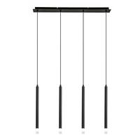 Függőlámpa Simpl 4 Égős - fekete/átlátszó, Modern, műanyag/fém (76/8/120cm) - Mömax