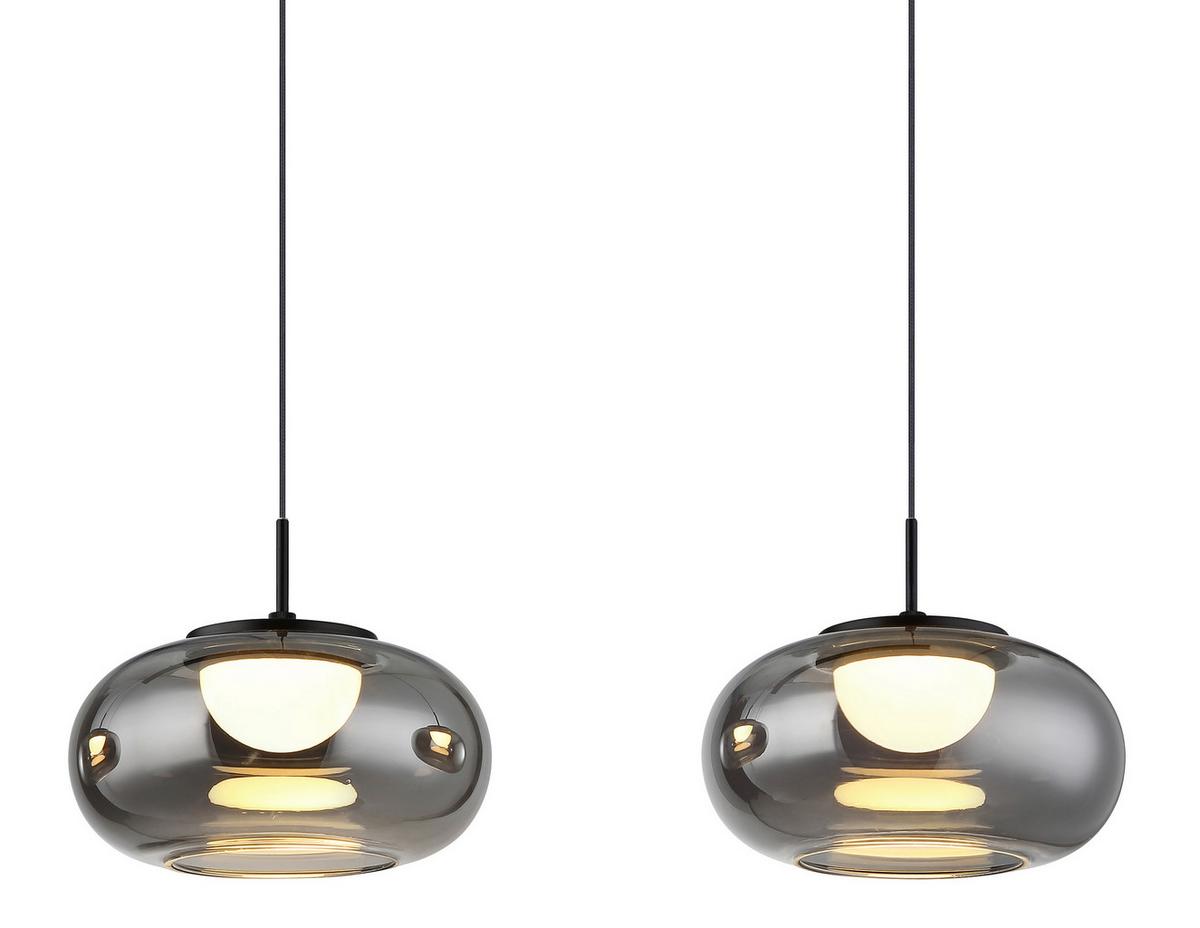 Led Viseća Svjetiljka Crna Boja - crna, Design, staklo/metal (110/20/150cm) - Globo