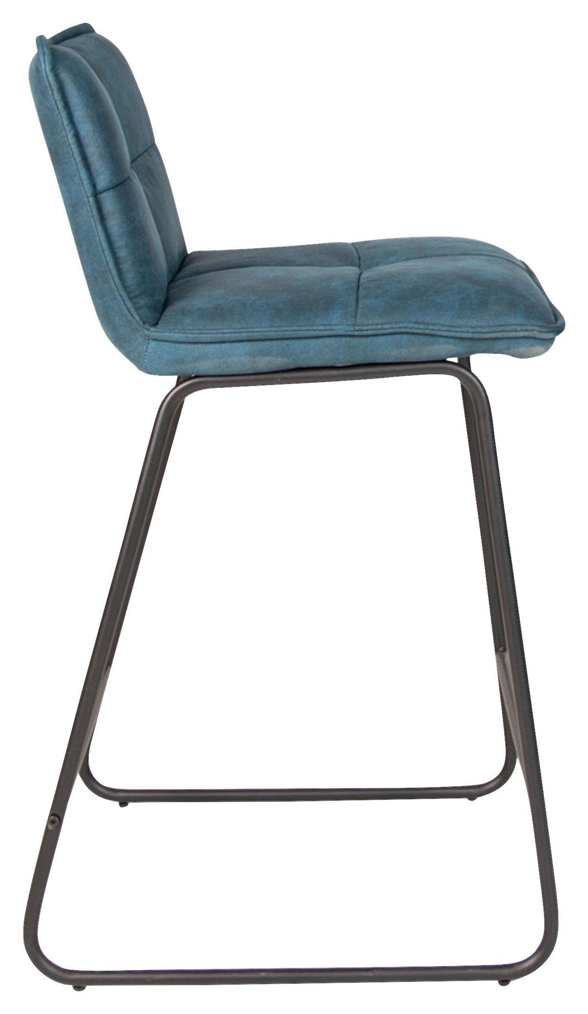 Barhocker-Set Jeremy 2er-Set ca. 44x87 cm Türkis - Türkis/Schwarz, KONVENTIONELL, Textil/Metall (44/87/50cm) - MID.YOU