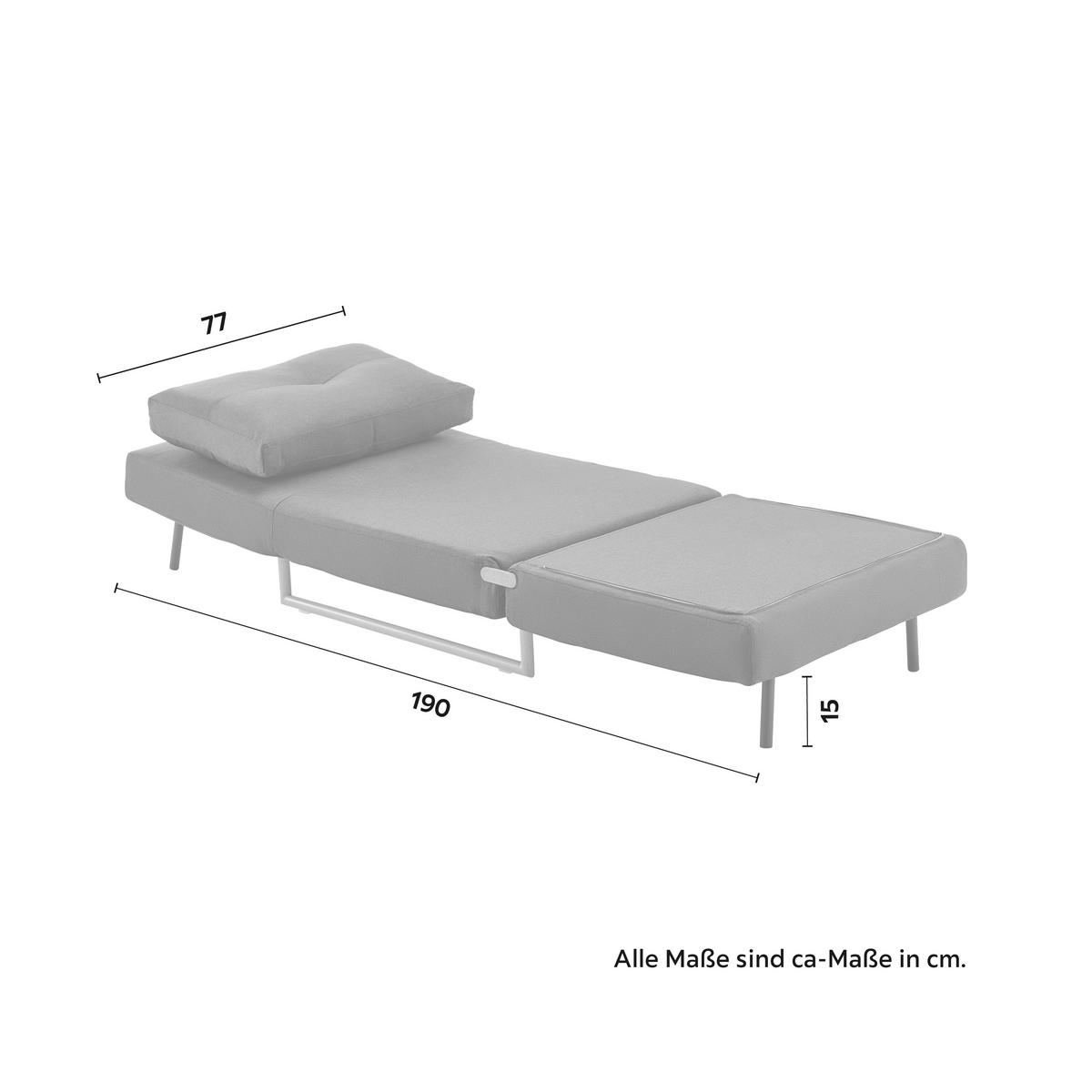 Fekvőfotel Malic - sötétszürke, Modern, textil/fém (80/84/90cm) - Bessagi Home