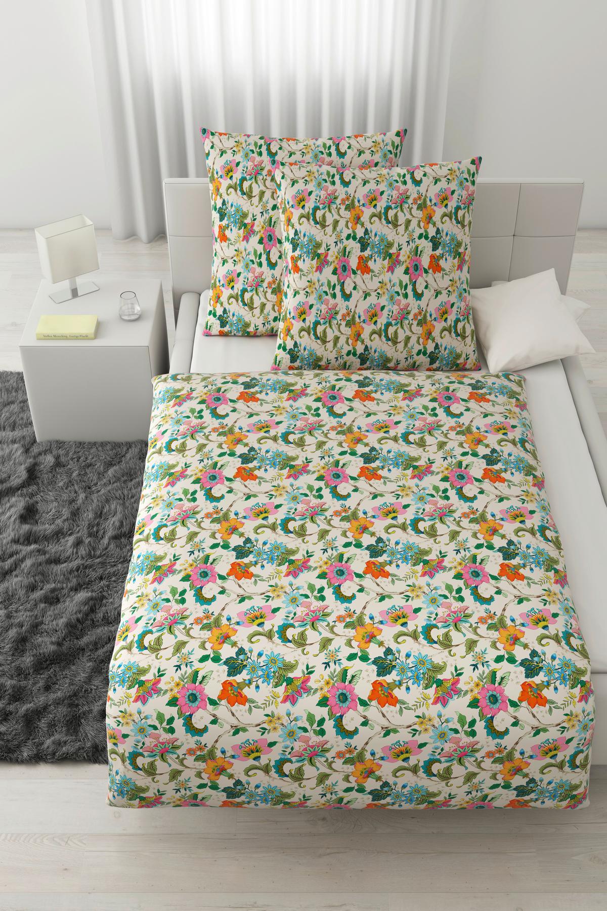 Bettwäsche Kamia Allover XXL Rosa/Türkis ca. 200x200cm - Türkis/Rosa, ROMANTIK / LANDHAUS, Textil (200/200cm) - Mömax